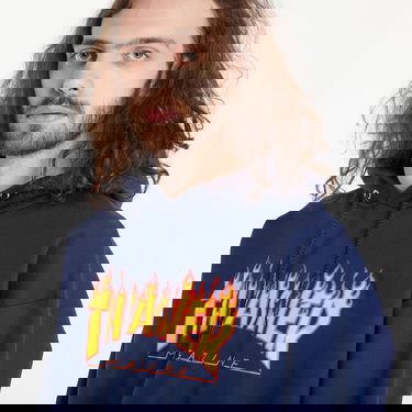 Mikina Thrasher Thrasher Flame Logo Hoodie Navy | 113102NY, 1