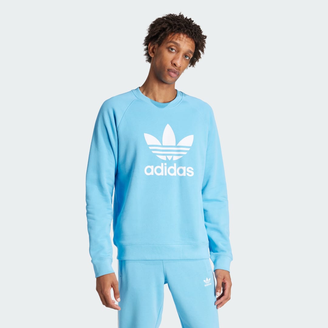 Mikina adidas Performance Classics Trefoil Crewneck Sweatshirt Modrá | IM9474, 0