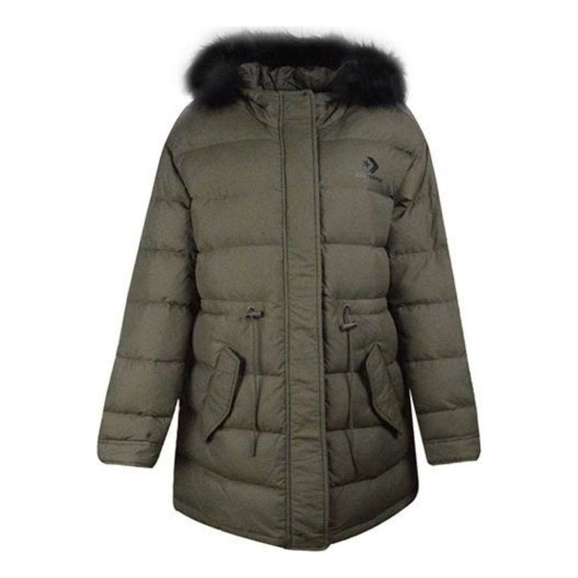 Prešívaná bunda Converse Long Down Jacket Zelené | 10007727-A01