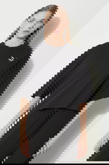 Crop Top Puma Cotton Relaxed Fit Cropped T-Shirt Čierna | 624226, 0