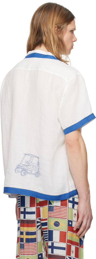 Košeľa Bode Bode Club Champion Linen Golf Print Shirt Biela | MRS25SH008, 2