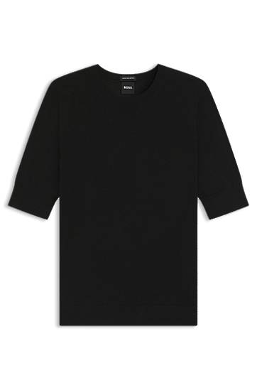 Sveter BOSS Virgin Wool Knit Sweater Čierna | 50544996