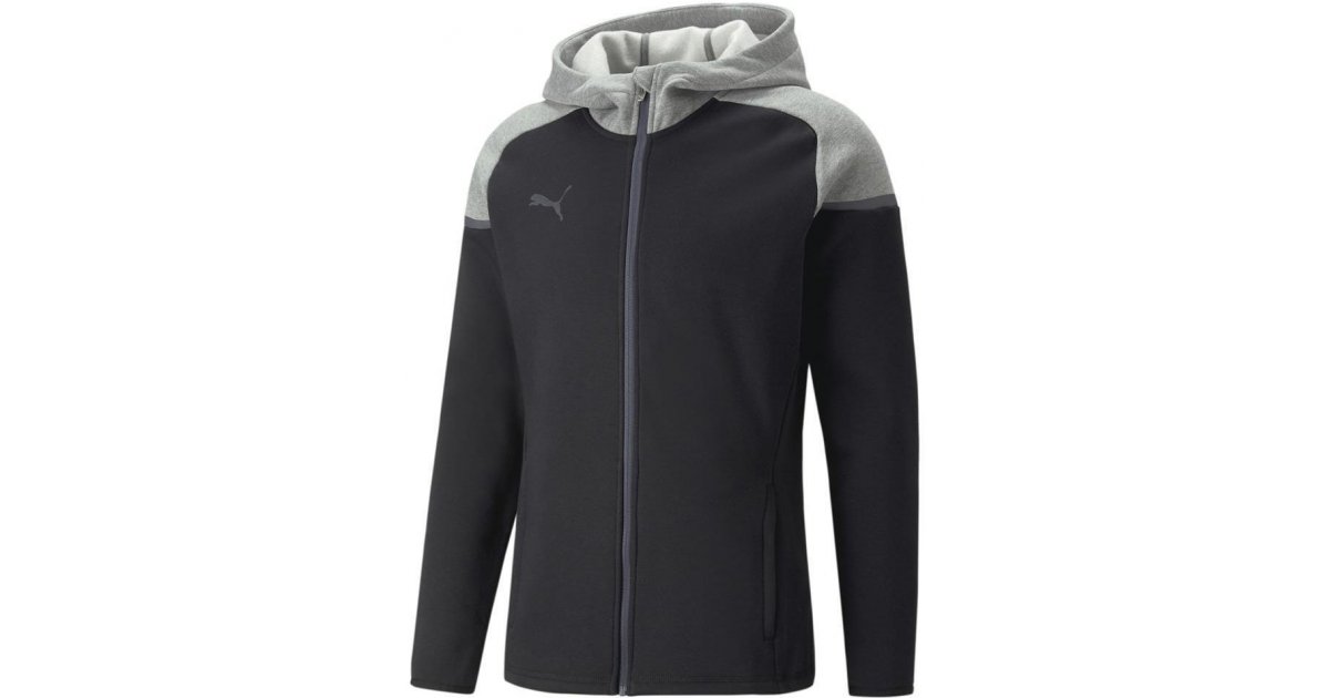 Mikina Puma teamCup Casuals Full-Zip Hoodie Čierna | 65798703, 1