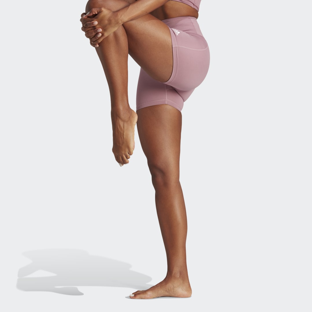 Šortky adidas Originals Yoga Essentials High-Waisted Short Leggings Ružová | IJ9352, 0