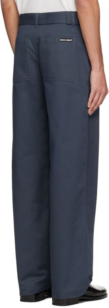 Nohavice MAISON KITSUNÉ Maison Kitsuné Belted Trousers Modrá | OM01123WW9043, 2