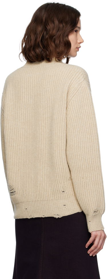 Sveter Maison Margiela MM6 Maison Margiela Distressed Wool Sweater Béžová | S52HN0011 M13138, 2