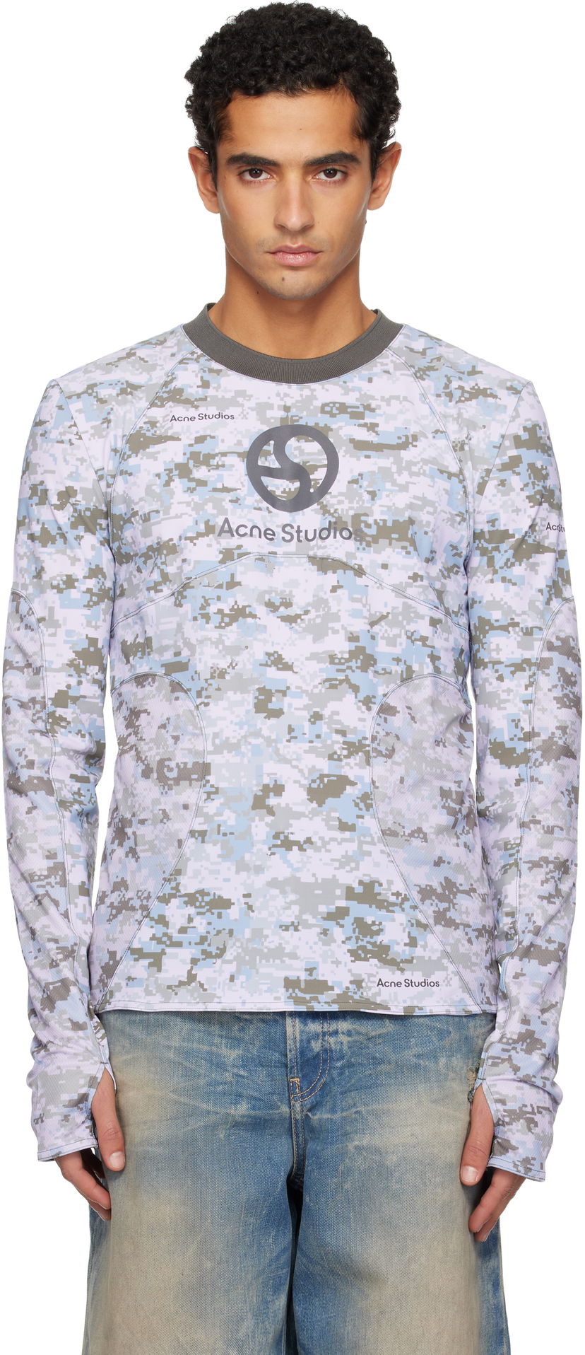 Tričko Acne Studios Digital Camouflage Long-Sleeve Top Rôznofarebný | CL0356-