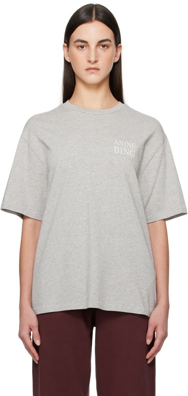 Tričko Anine Bing Anine Bing Myers Serif T-Shirt Šedá | A-08-10522-WAGR1, 0