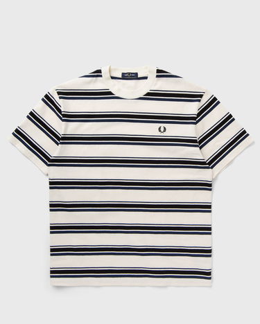 Tričko Fred Perry Relaxed Fit Striped T-Shirt Biela | M8573-S64, 0