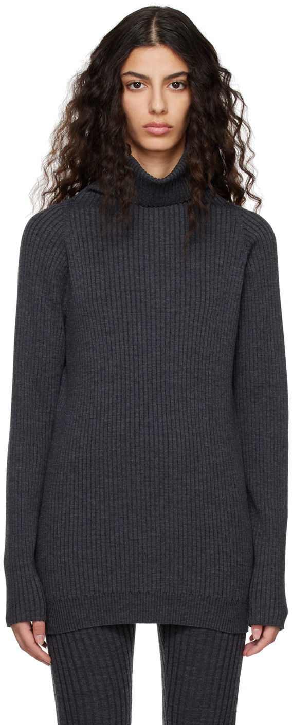 Sveter TOTEME TOTEME Pinched Seam Turtleneck Sweater Šedá | 231-5133-321, 0