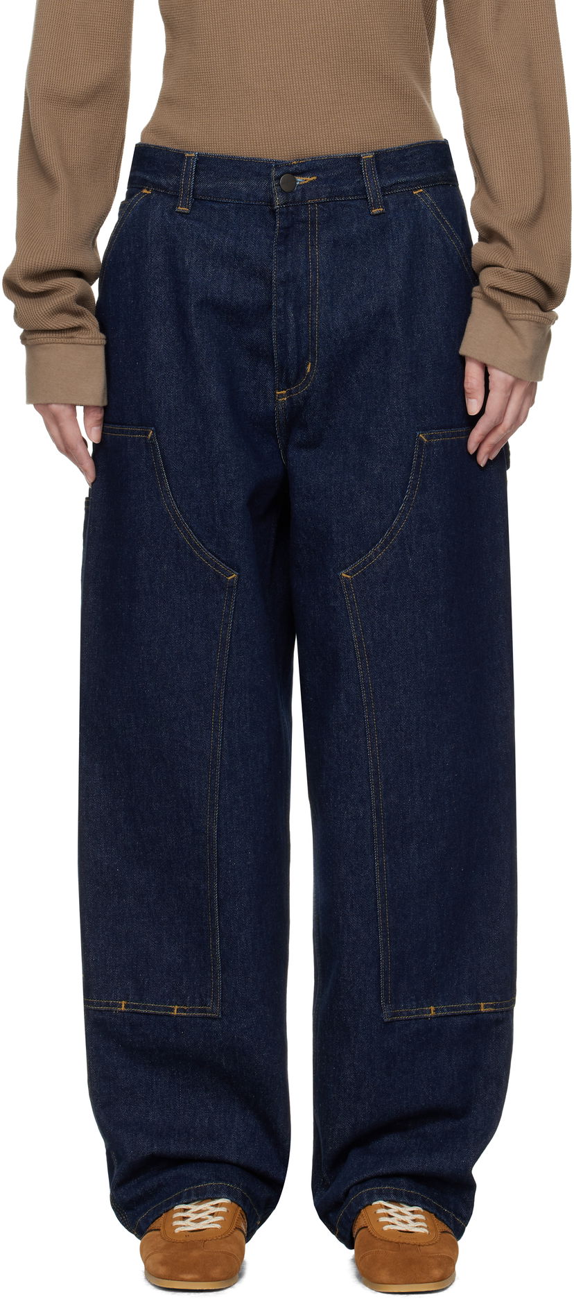 Džínsy Carhartt WIP Carhartt WIP Brandon Double Knee Jeans Modrá | I034635 0102