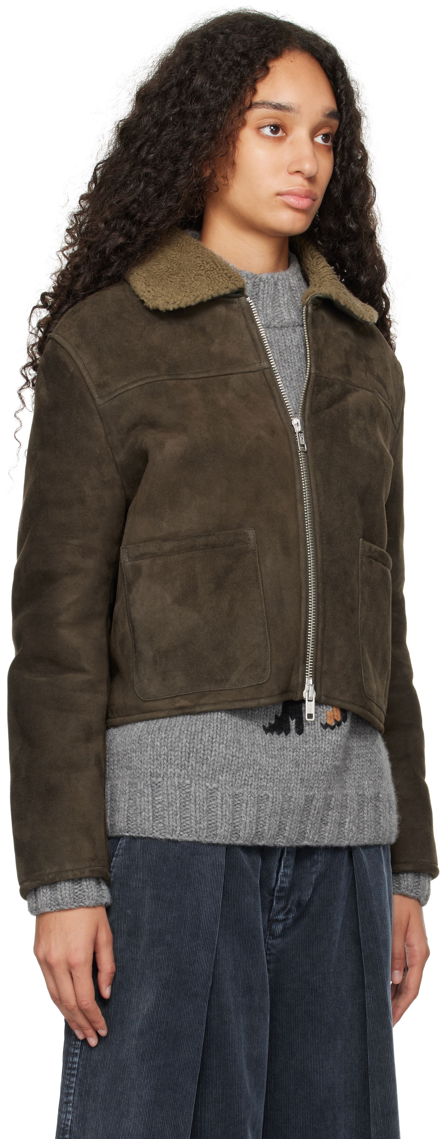 YMC Pepper Shearling Cropped Jacket