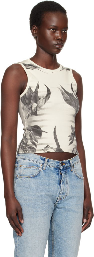Tielko Jean Paul Gaultier Jean Paul Gaultier Flower Body Morphing Tank Top Biela | 25/33-F-DB049-J579-010200, 4