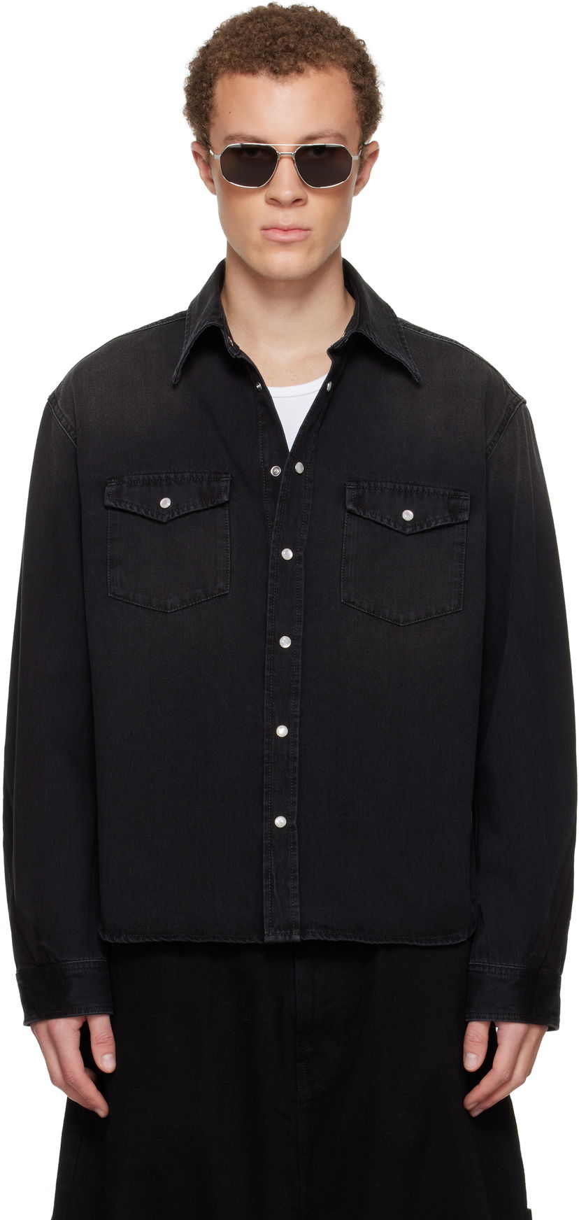 Košeľa Givenchy Classic Denim Shirt Čierna | BM616V5110001
