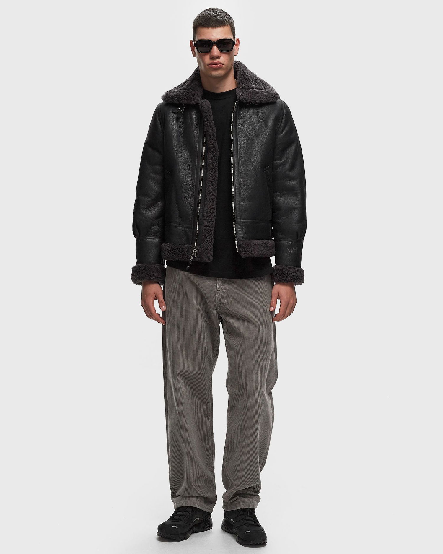 Bomber bunda Schott NYC Bomber Jacket Čierna | LC1259-BLACK-GREY, 1