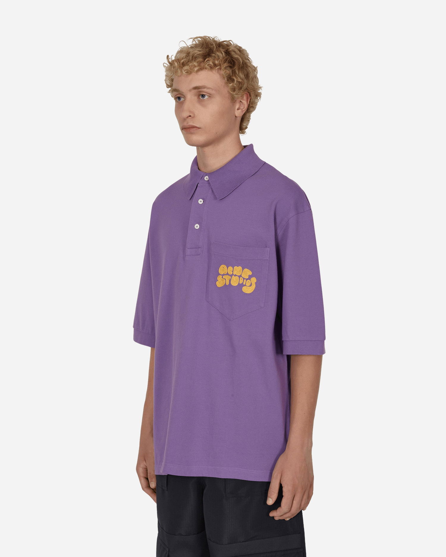 Polo tričko Acne Studios Bubble Logo Polo T-Shirt Fialová | BL0326- ADI, 1