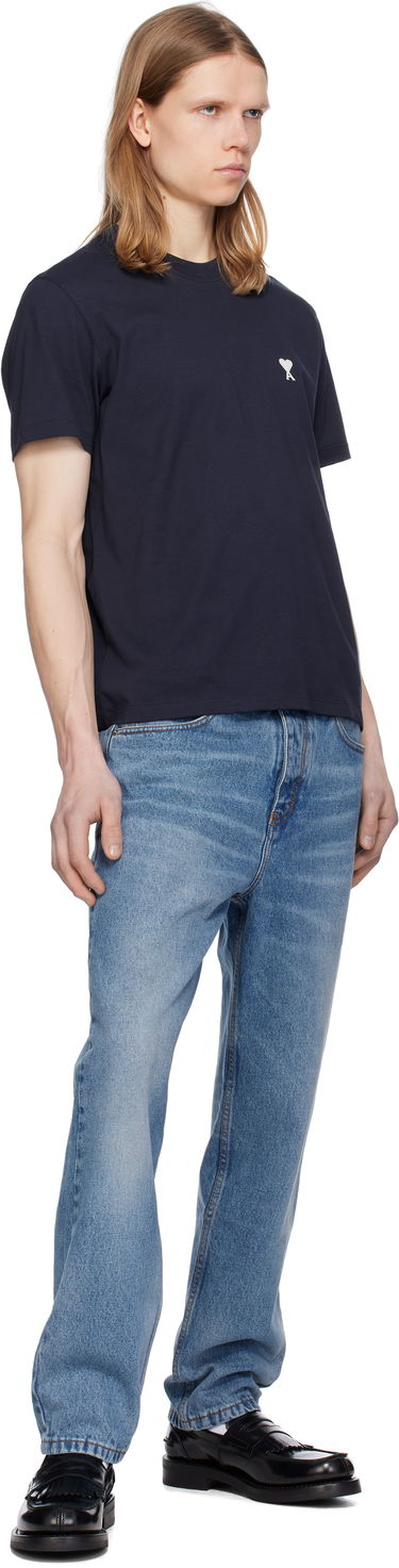 Tričko AMI Cotton Ami de Coeur T-shirt Navy | HTS060.724, 3
