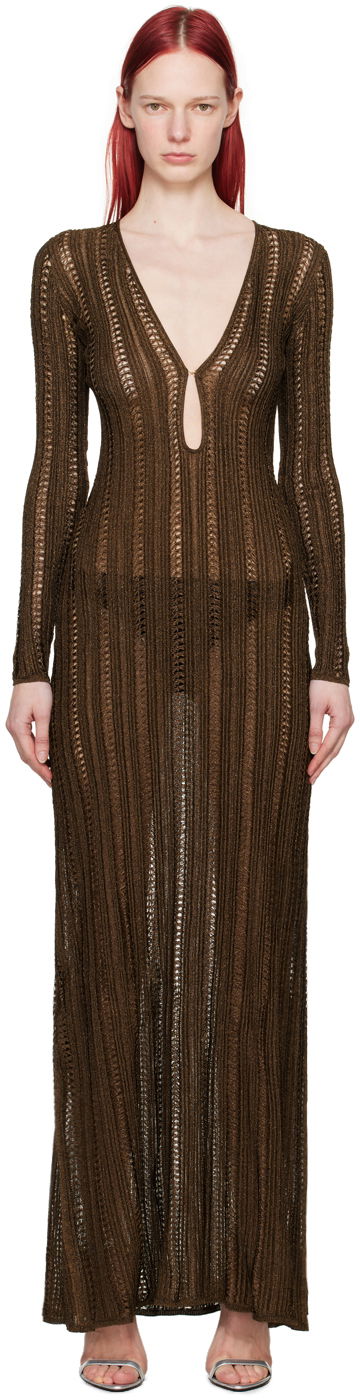 Šaty Tom Ford Knit Maxi Dress Hnedá | ACK454-YAX696, 0