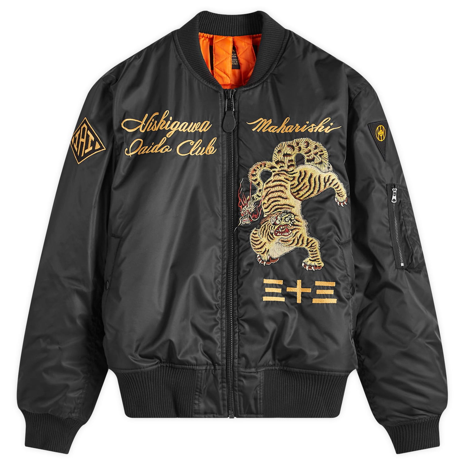 Bomber bunda Maharishi Nekomata Tiger MA1 Jacket Čierna | 4580-BLK, 0