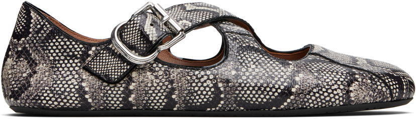 Tenisky a topánky Alaïa ALAÏA Criss Cross Snake Ballerina Flats Čierna | AA3A046I054