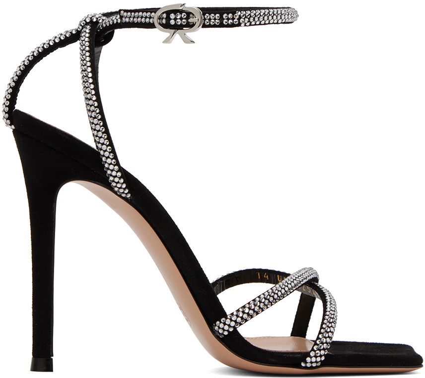 Tenisky a topánky Gianvito Rossi Crystal-Embellished Suede Sandals Čierna | G32326.15RIC.CAM, 0