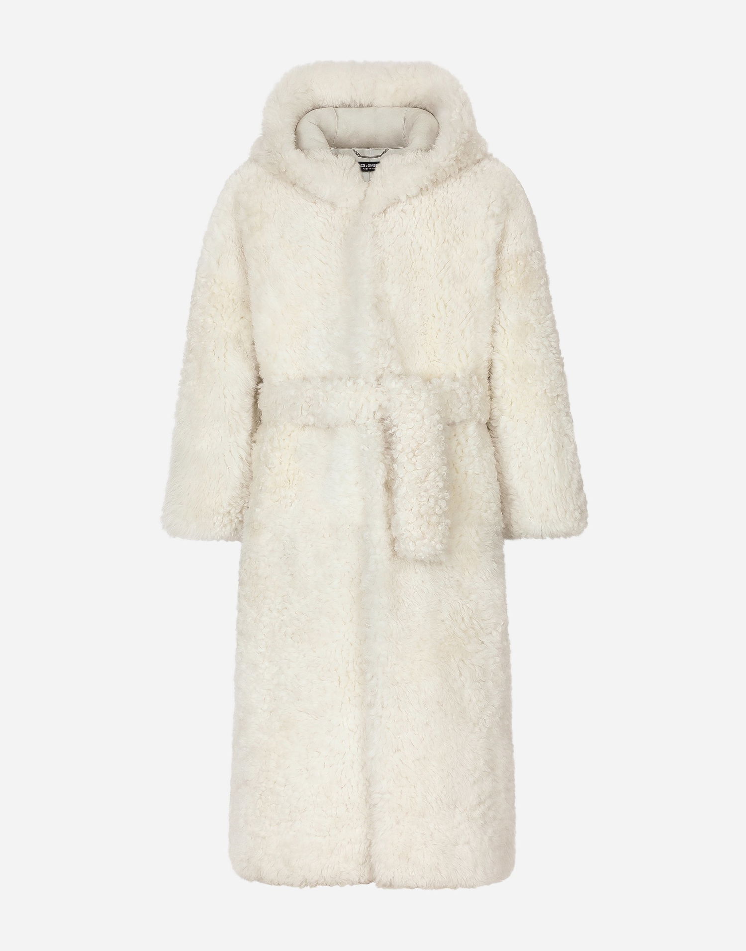 Kabáty Dolce & Gabbana Dolce & Gabbana Shearling Hooded Coat Biela | G041ILFUP7ZW0001, 0
