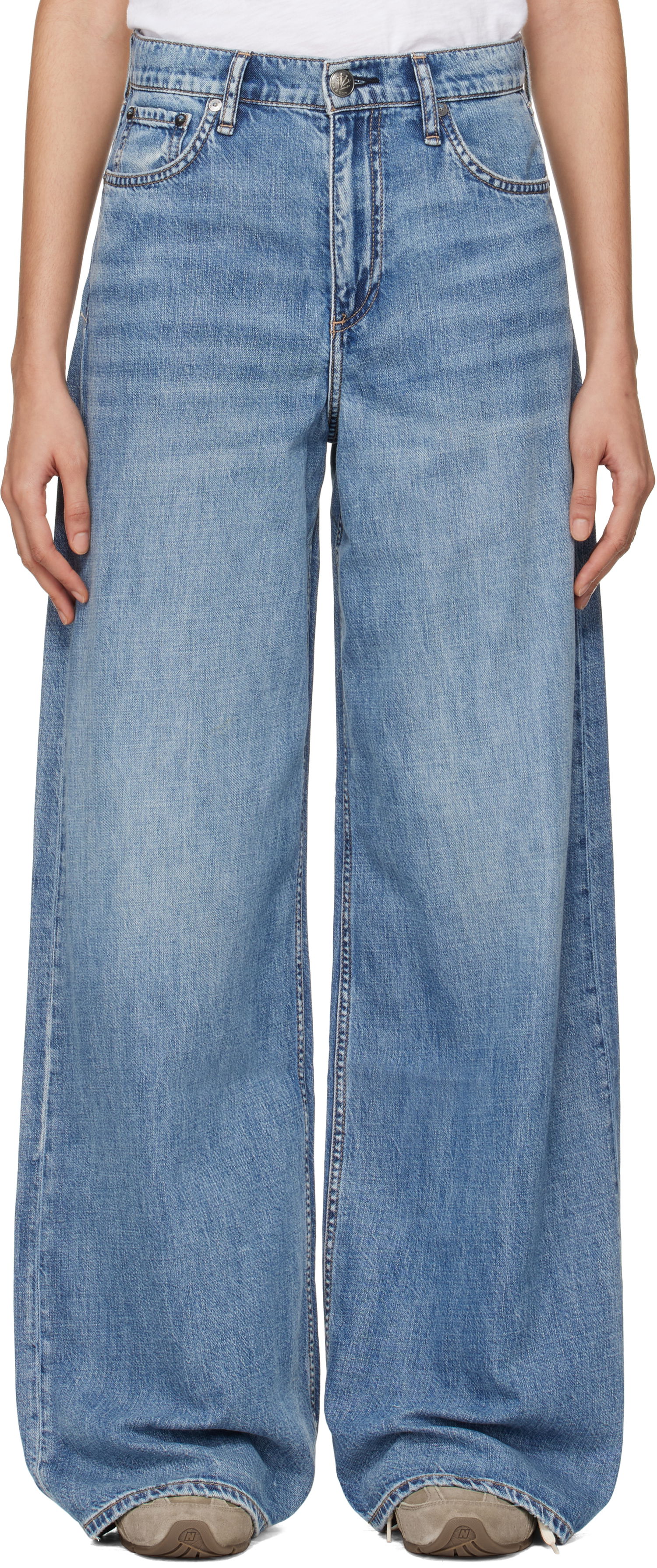 Džínsy rag & bone Rag & Bone 'The Sofie' High-Rise Ultra Wide Leg Jeans Modrá | WDD24F29521FBE, 0