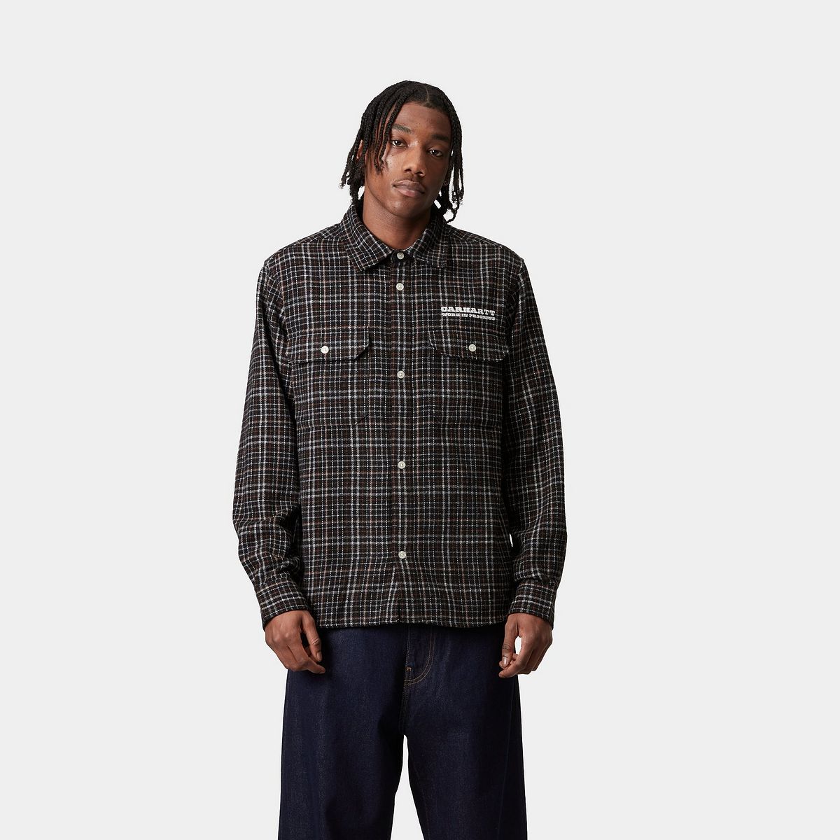 Košeľa Carhartt WIP Carhartt WIP Runaway Millett Long Sleeve Shirt Hnedá | I034383_4, 0