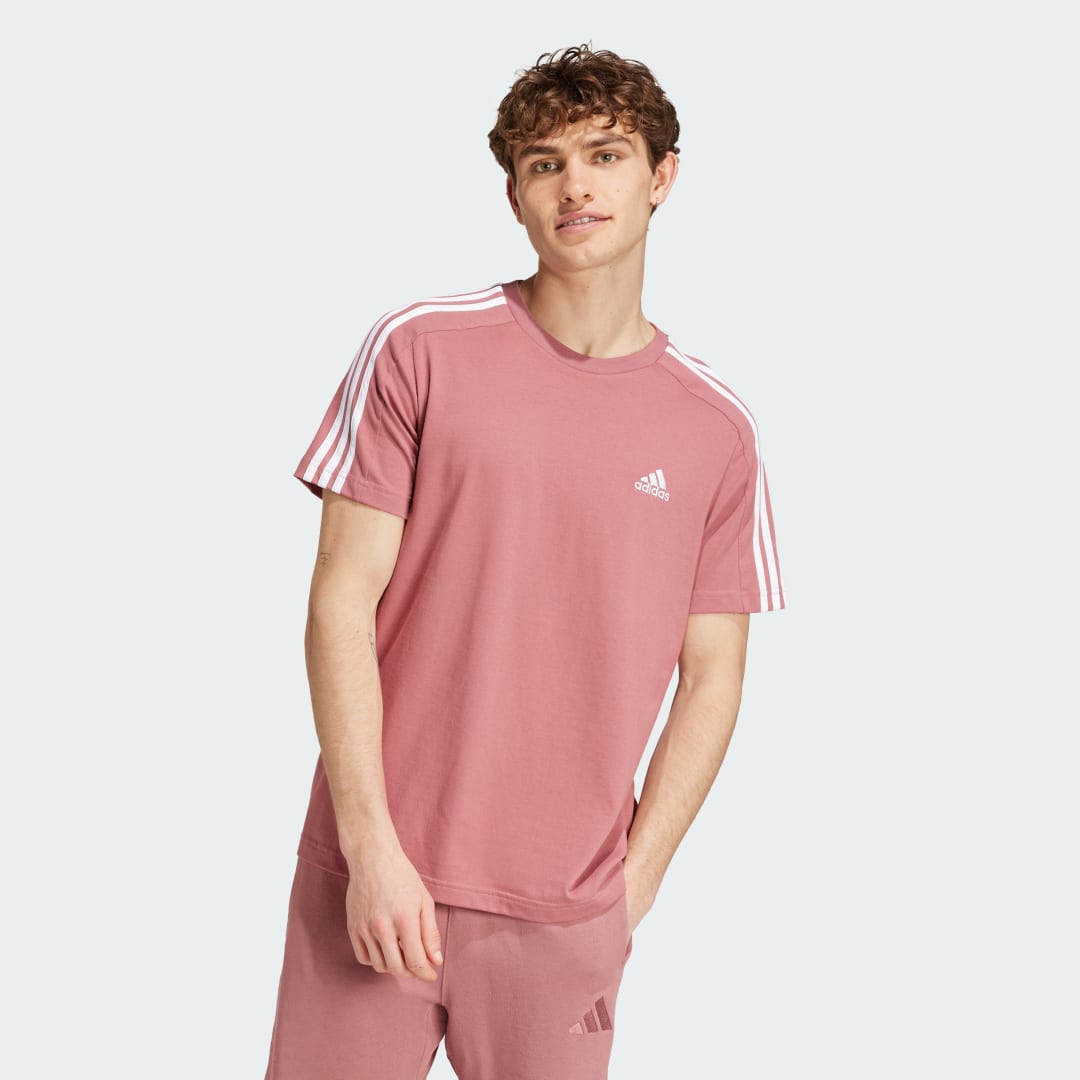 Tričko adidas Performance Essentials Single Jersey 3-Stripes Ružová | IX0157, 1