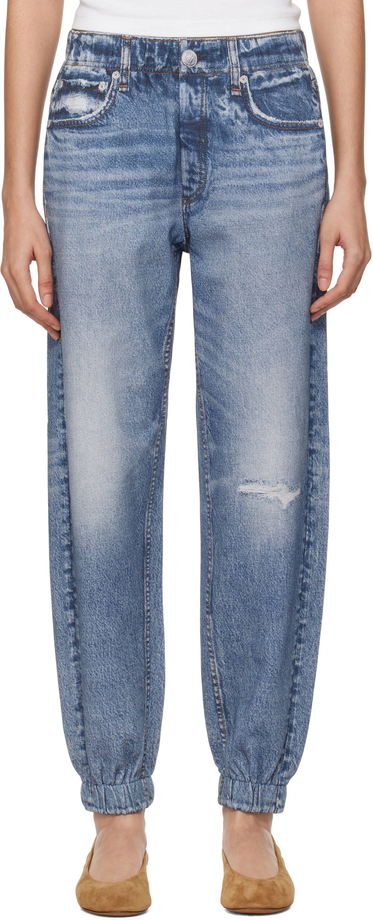Džínsy rag & bone Miramar Terry Jogger Lounge Pants Modrá | WCW23F70008200, 0