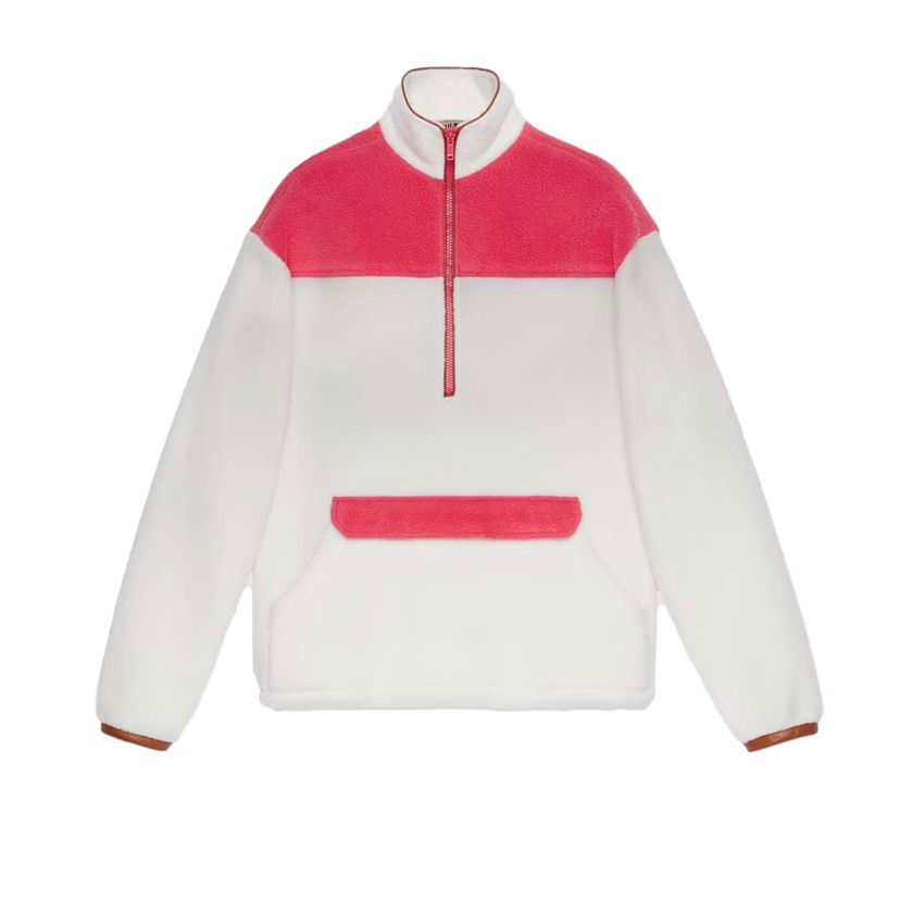 Sveter Gucci Fleece Sweatshirt Biela | 673724 XJDUK 9799