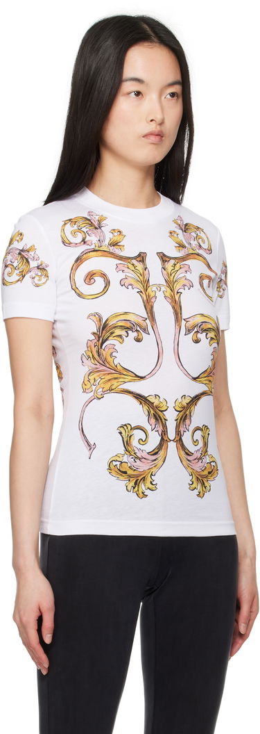 Tričko Versace Versace Jeans Couture Outline Barocco T-Shirt Biela | E78HAH6P8_EJS472, 1