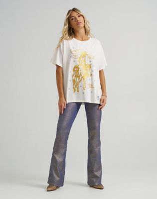 Džínsy Wrangler Wrangler x Lainey Wilson Flare Jean Glitter 32 x32 Biela | 112374944:32:32, 2
