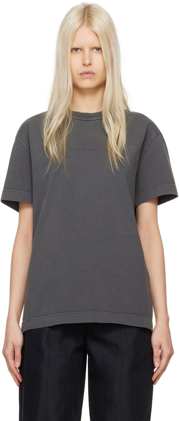 Tričko Alexander Wang Embossed T-Shirt Šedá | UCC1241698, 0