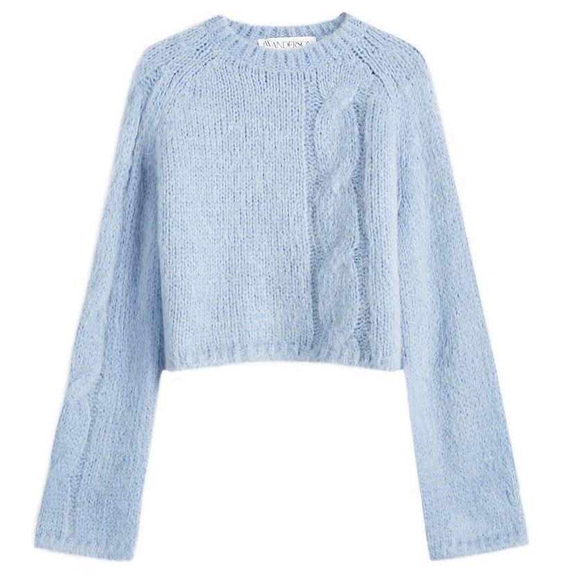 Sveter JW Anderson Cropped Cable Knit Jumper Modrá | KW1230-YN0314-804