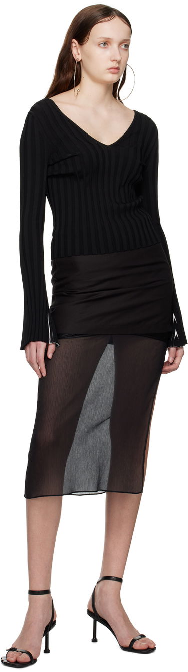 Sveter Helmut Lang Women's Ribbed Knit Sweater Čierna | N01HW717, 3