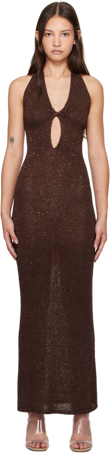 Šaty BEC + BRIDGE BEC + BRIDGE Delfina Halter Midi Dress Hnedá | H24-12436, 0