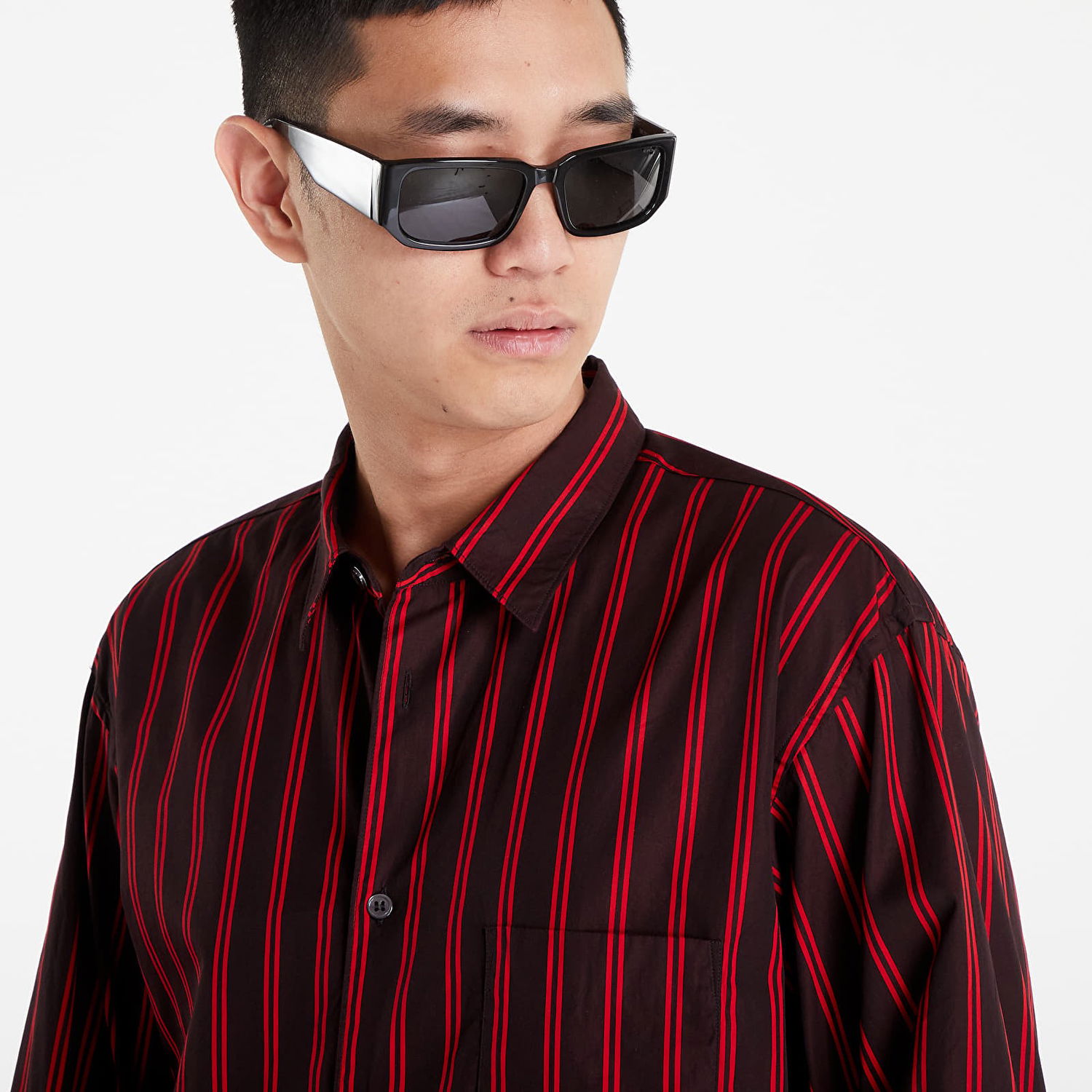 Košeľa Comme des Garçons Shirt Yarn Dyed Stripe Červená | FI-B017, 0