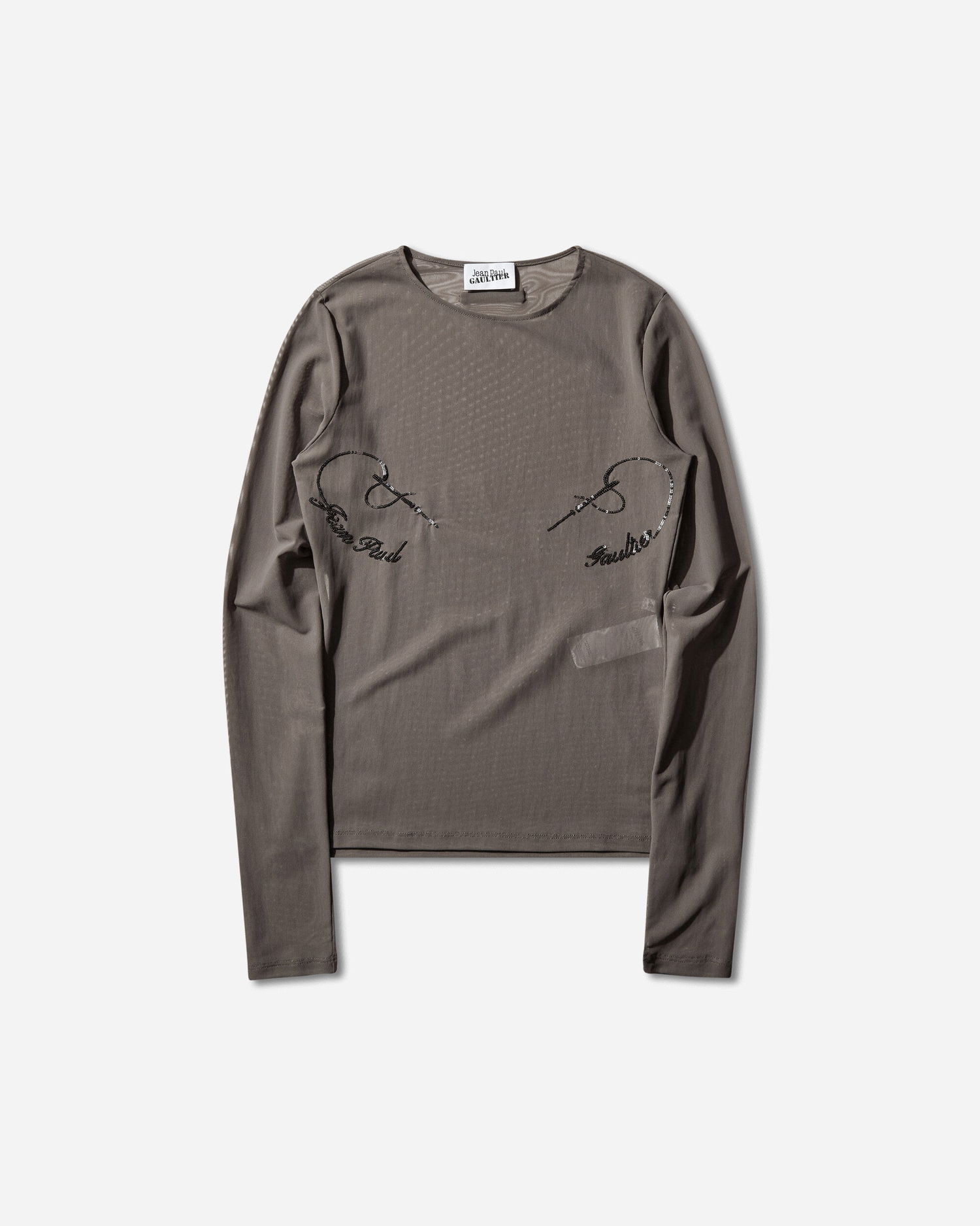 Košeľa Jean Paul Gaultier Sequin Needles Long-Sleeve Sheer Top Šedá | 26-01-W-TO433-M016 04, 1