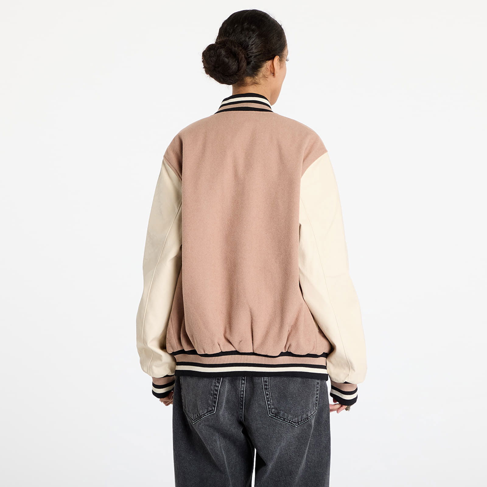 Lifestyle Beige Varsity Jacket