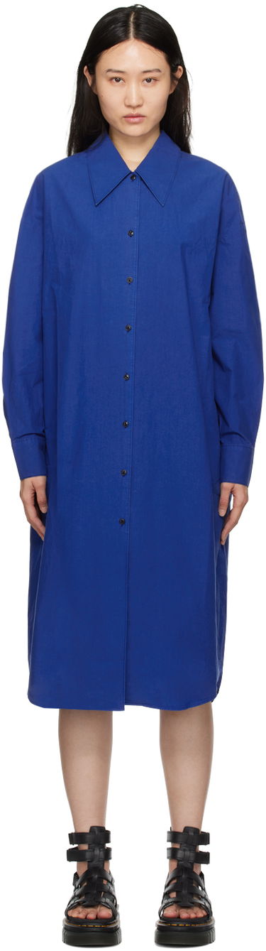 Košeľa YMC YMC Judy Midi Shirt Dress Modrá | Q1WAD, 0