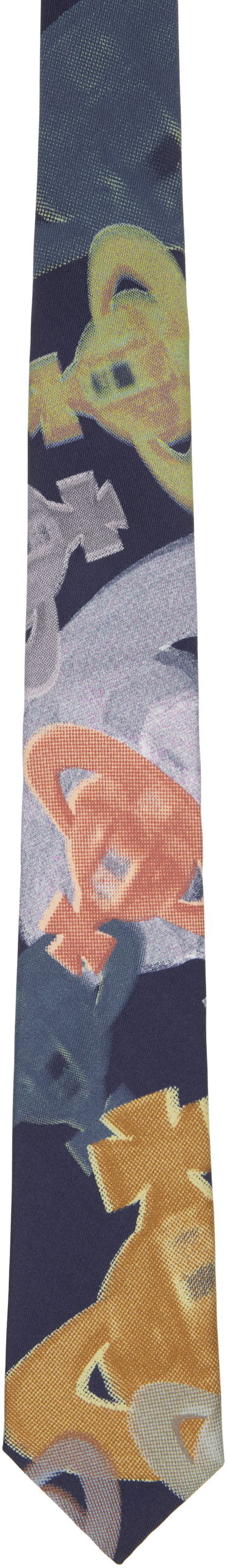 Šál Vivienne Westwood Vivienne Westwood Halftone Orbs 7 cm Tie Navy | 81050001-W015P-, 0