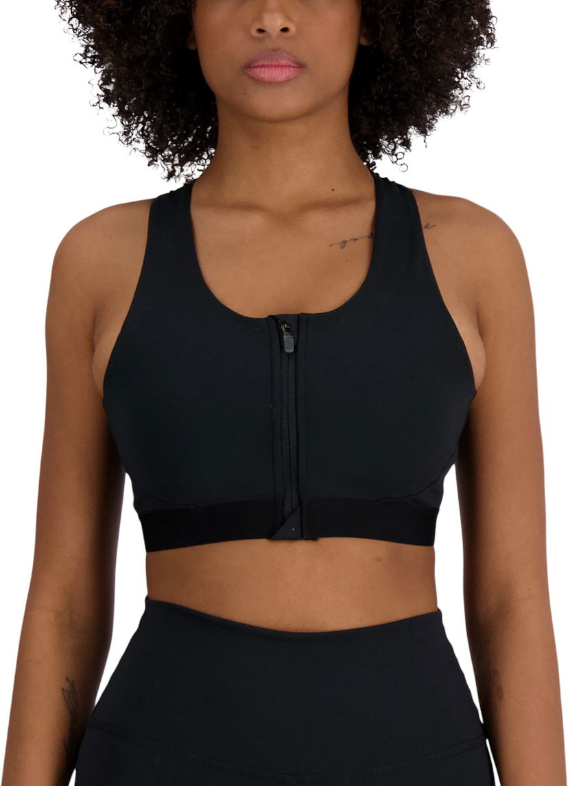 Podprsenka New Balance Sleek Medium Support Pocket Zip Front Bra Čierna | wb41047-bk