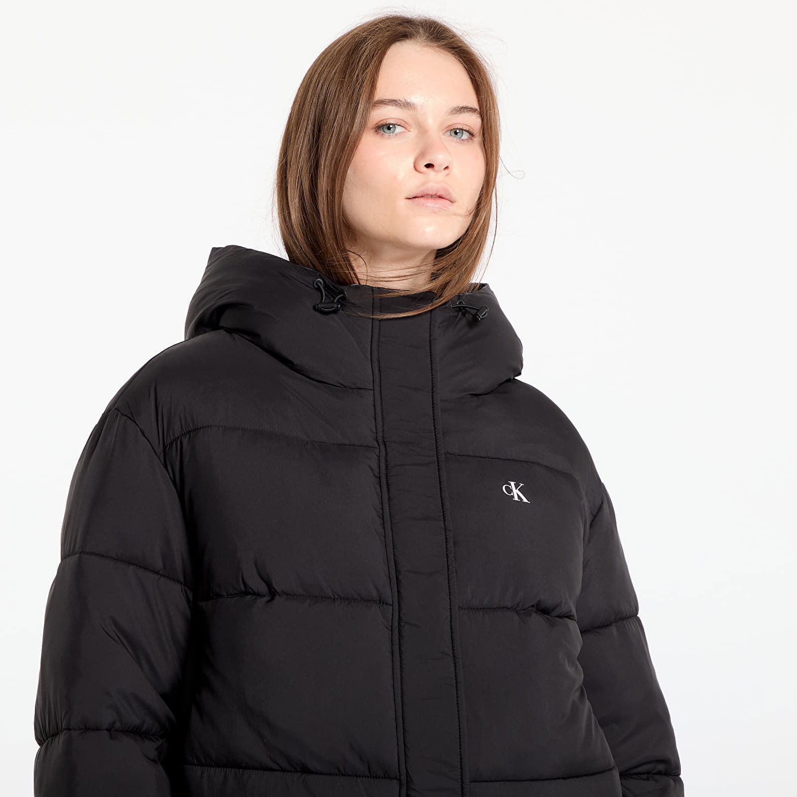 Logo Short Hooded Puffer Jacket Black