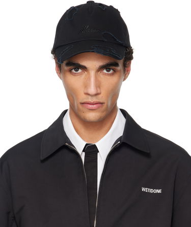 Klobúk We11done We11done Destroyed Embroidered Baseball Cap Čierna | WD-AH1-25-415-U-BK, 0