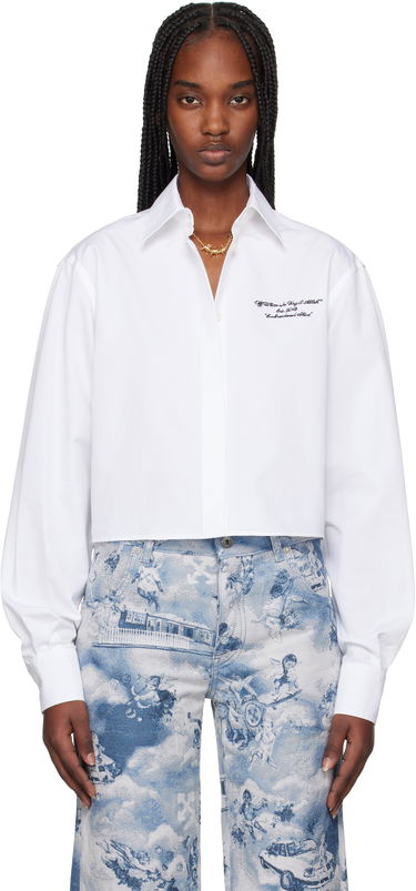 Košeľa Off-White Off-White Poplin Boxy Cropped Shirt Biela | OWGE02AS25FAB0010110, 0