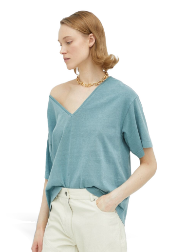 Tričko G-Star Raw ® Overdyed Deep V-Neck Loose Top Modrá | D23123.C756