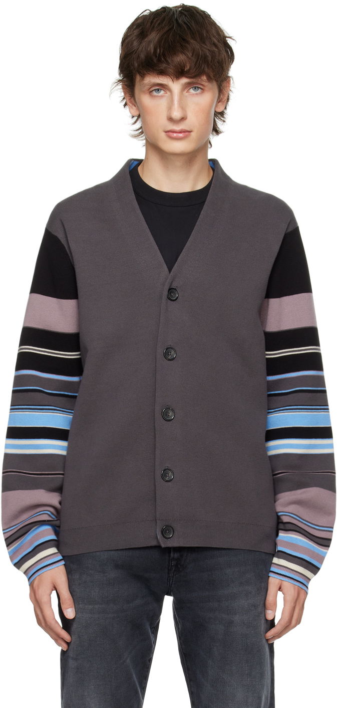 Sveter Paul Smith PS Paul Smith Striped Cardigan Šedá | M2R-235Y-L21866-77, 0