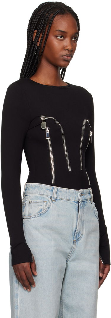 Body Area AREA Long Sleeve Zipper Bodysuit Čierna | RS25AWTP0064FA01, 1