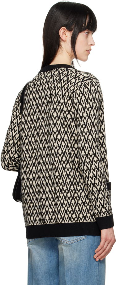 Sveter Valentino Valentino 'Toute La V' Chevron Knit Cardigan Béžová | 6B3KA09A929, 2